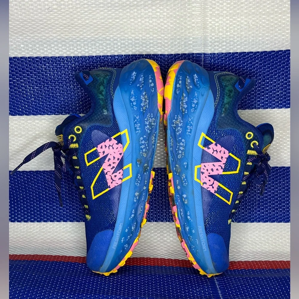 New Balance Fresh Foam X More Trail v2 Vibram Sole Blue Vibrant Pink Size 7.5 - Picture 13 of 15